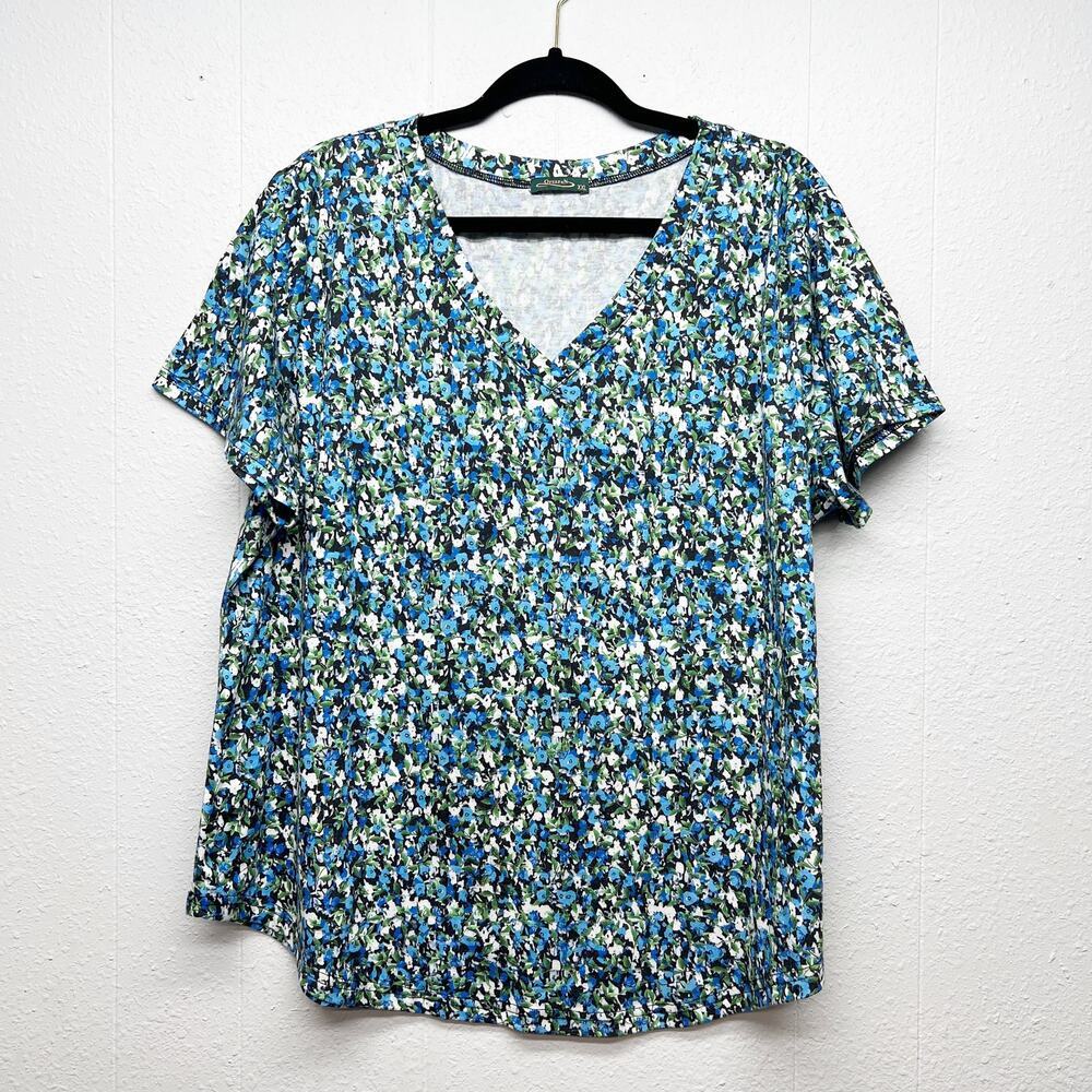 Offefan Floral Top Womens XXL Basic Everyday Wear Minimalist Comfort Capsule